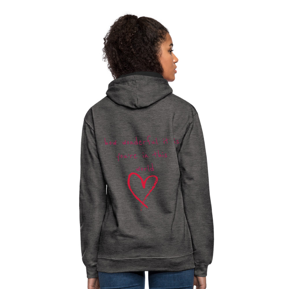Sudadera con capucha en contraste"love" - charcoal/black
