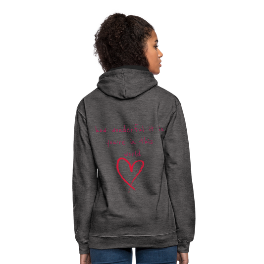 Sudadera con capucha en contraste"love" - charcoal/black