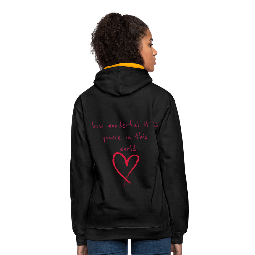 Sudadera con capucha en contraste"love" - black/gold