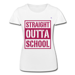 Camiseta de Fruit of the Loom"straight outta school" - white