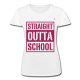 Camiseta de Fruit of the Loom"straight outta school" - white