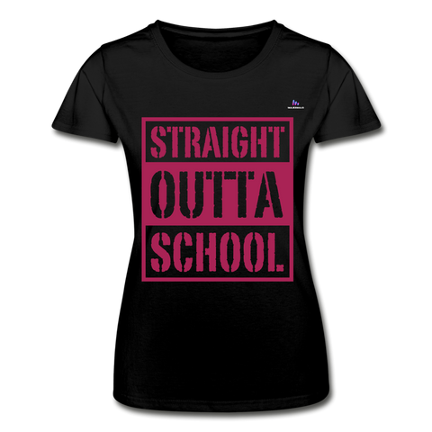 Camiseta de Fruit of the Loom"straight outta school" - black