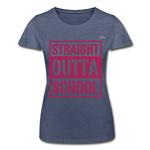 Camiseta de Fruit of the Loom"straight outta school" - heather navy