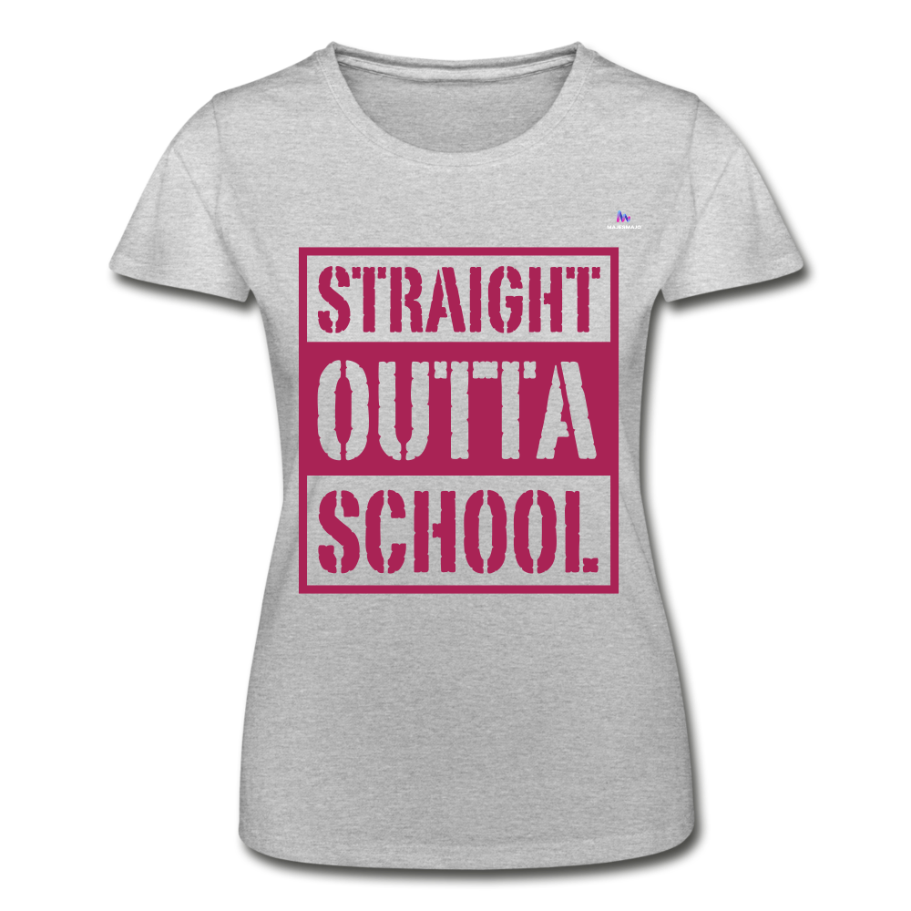 Camiseta de Fruit of the Loom"straight outta school" - heather grey