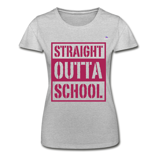 Camiseta de Fruit of the Loom"straight outta school" - heather grey