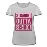 Camiseta de Fruit of the Loom"straight outta school" - heather grey