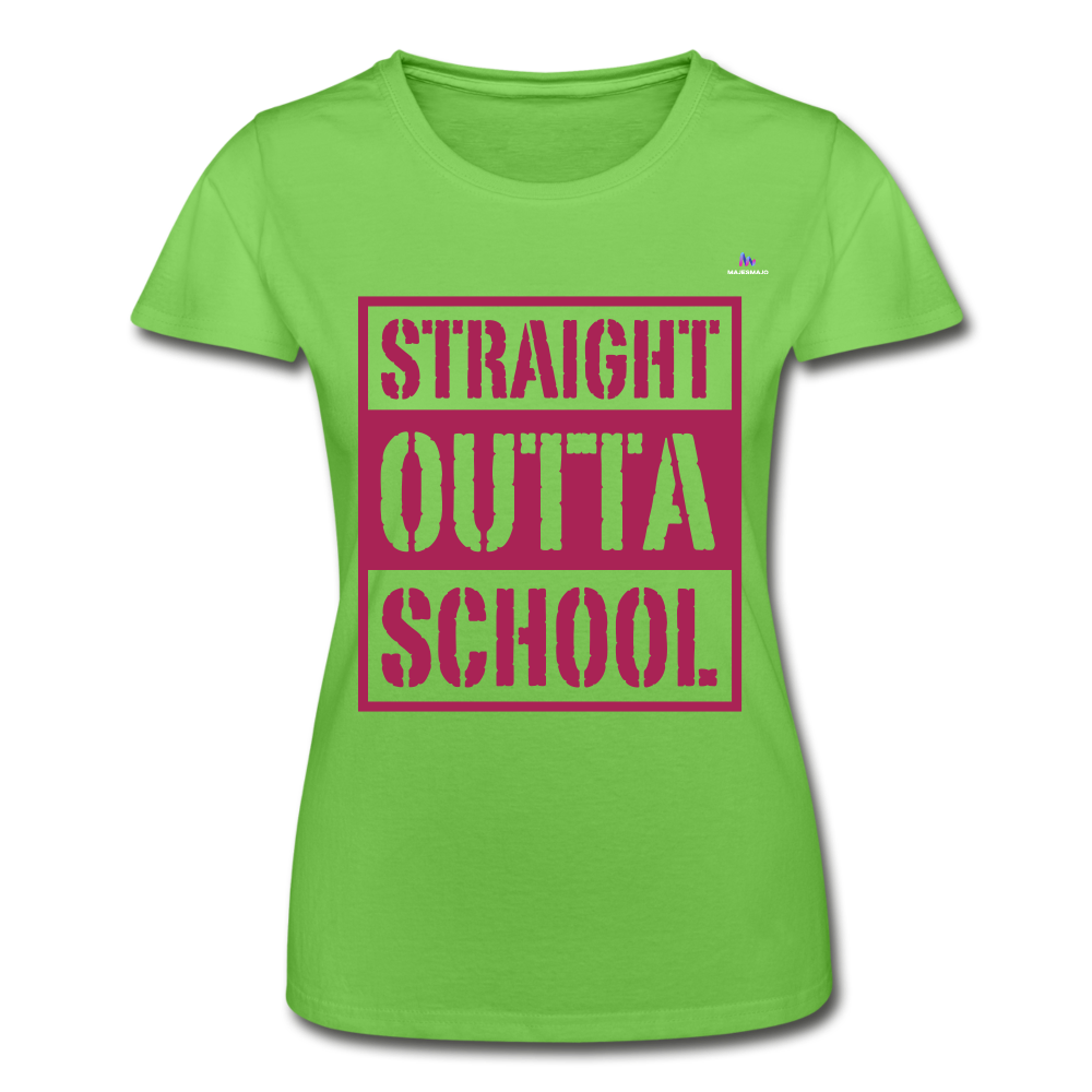 Camiseta de Fruit of the Loom"straight outta school" - light green