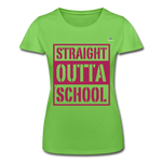 Camiseta de Fruit of the Loom"straight outta school" - light green