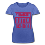 Camiseta de Fruit of the Loom"straight outta school" - heather blue