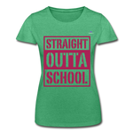 Camiseta de Fruit of the Loom"straight outta school" - heather green