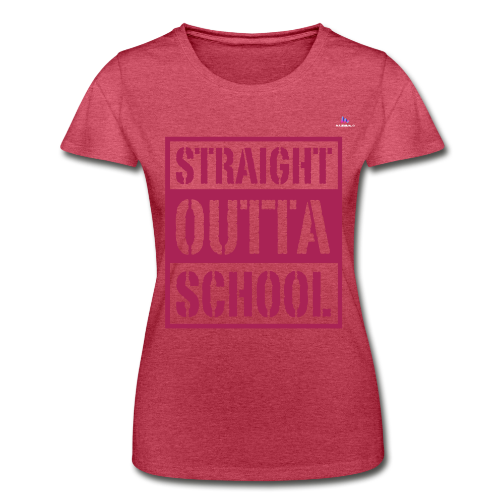 Camiseta de Fruit of the Loom"straight outta school" - heather red