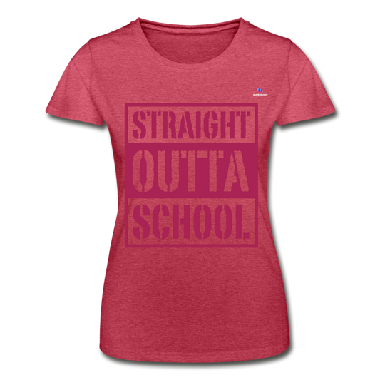 Camiseta de Fruit of the Loom"straight outta school" - heather red