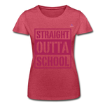 Camiseta de Fruit of the Loom"straight outta school" - heather red