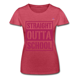 Camiseta de Fruit of the Loom"straight outta school" - heather red