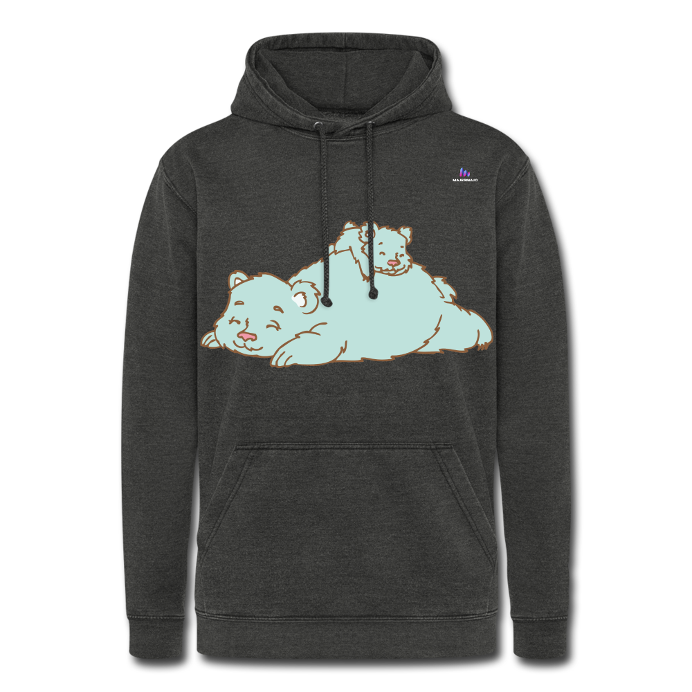 Nuestra sudadera con capucha vintage"Polar bear" - washed black