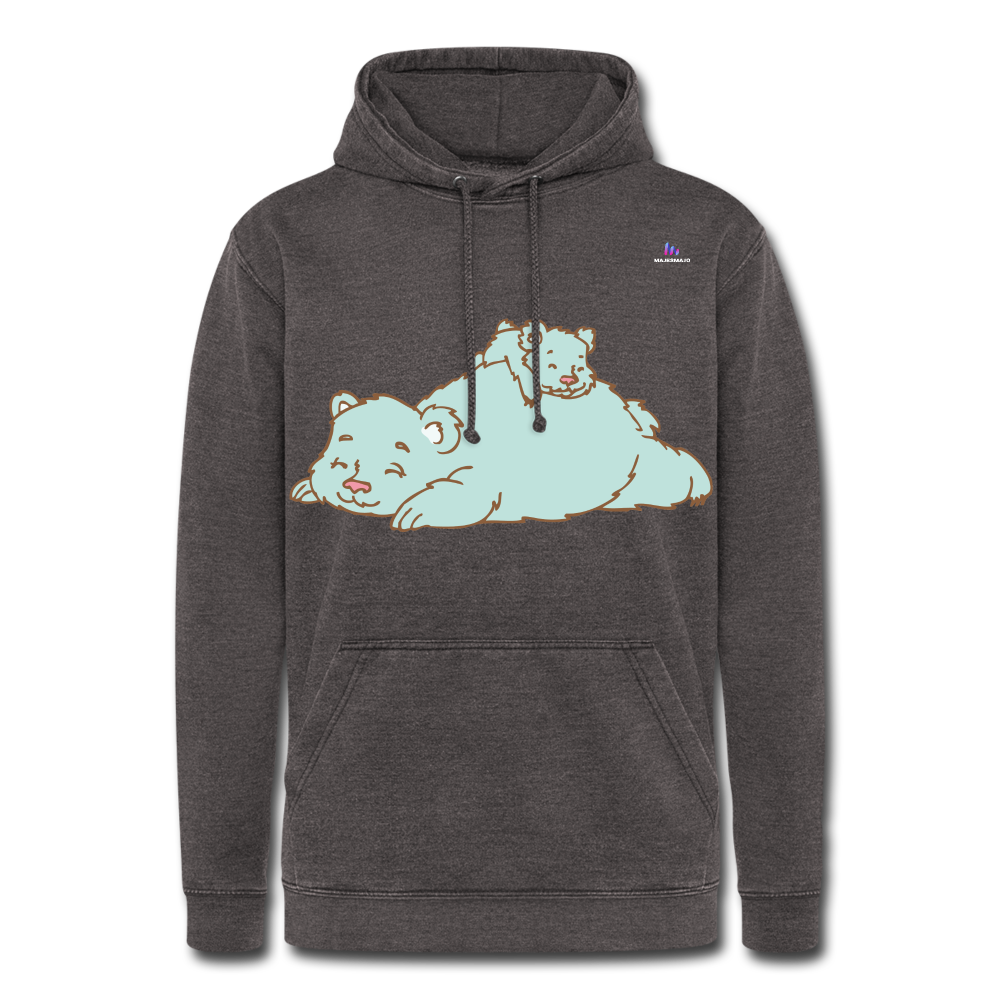 Nuestra sudadera con capucha vintage"Polar bear" - washed charcoal