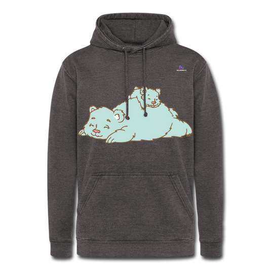 Nuestra sudadera con capucha vintage"Polar bear" - washed charcoal