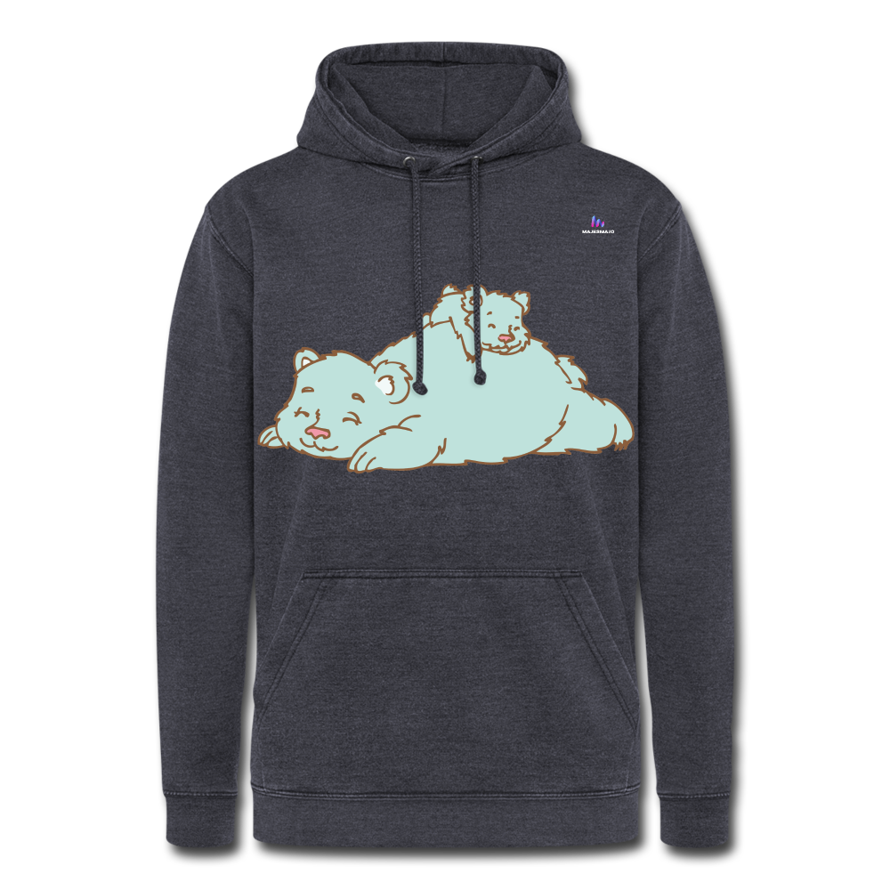 Nuestra sudadera con capucha vintage"Polar bear" - washed navy