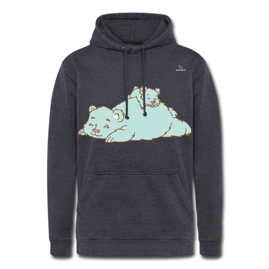 Nuestra sudadera con capucha vintage"Polar bear" - washed navy