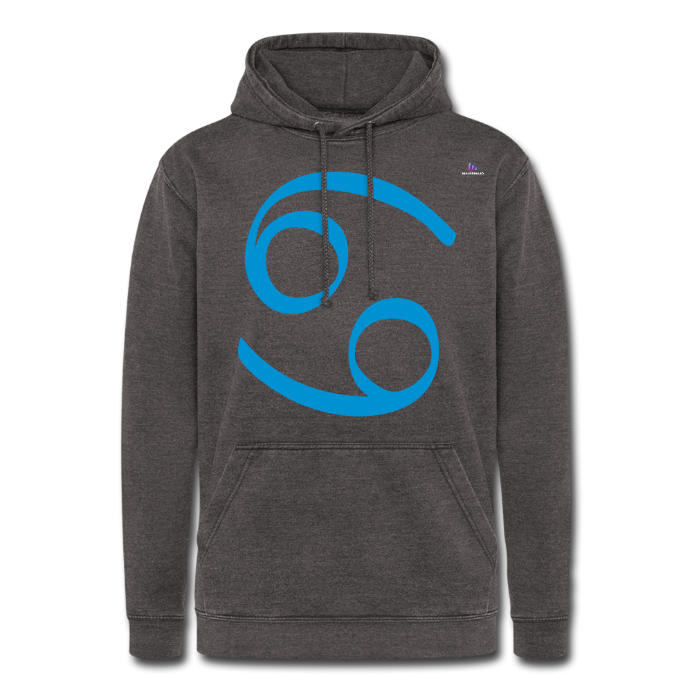 Nuestra sudadera con capucha vintage"Zodiac Cancer" - washed charcoal