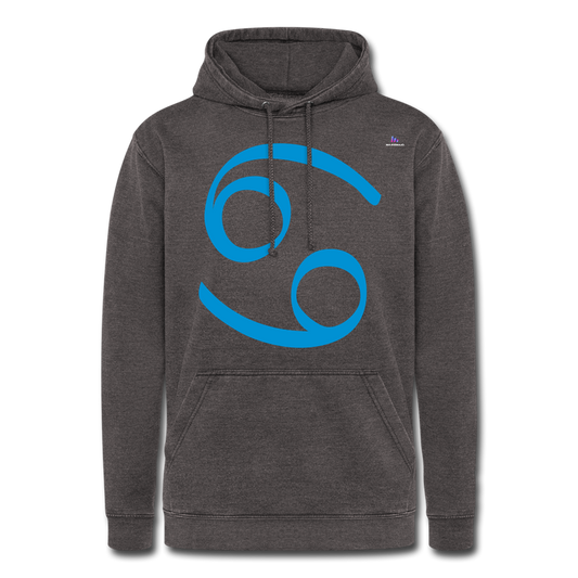 Nuestra sudadera con capucha vintage"Zodiac Cancer" - washed charcoal