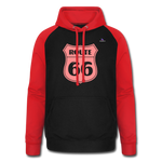 Sudadera con capucha de béisbol unisex"Motorcycle with Hearts" - black/red