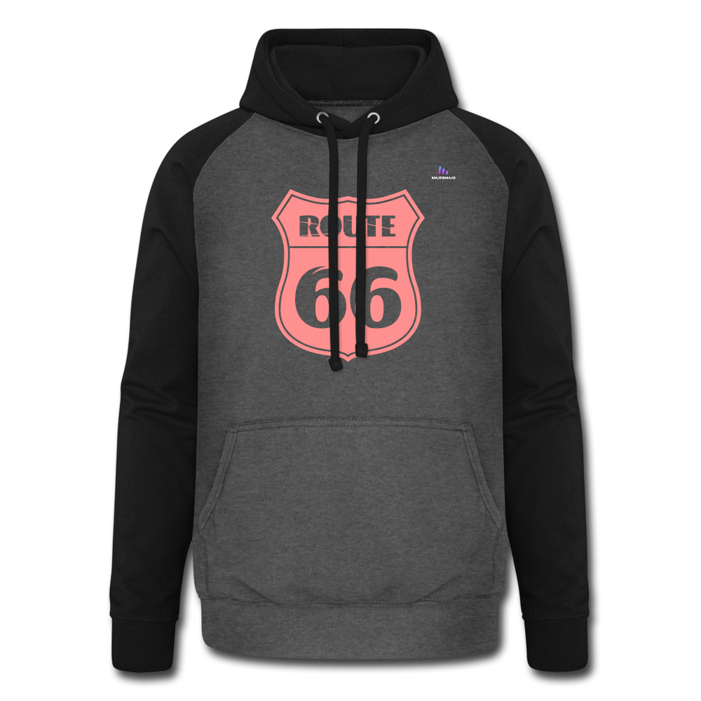 Sudadera con capucha de béisbol unisex"Motorcycle with Hearts" - graphite/black