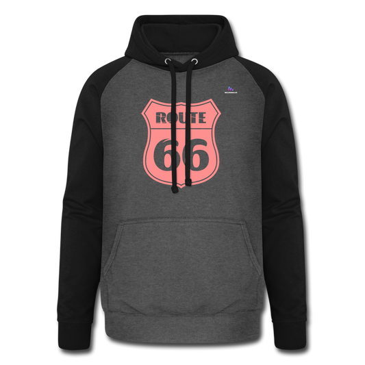 Sudadera con capucha de béisbol unisex"Motorcycle with Hearts" - graphite/black