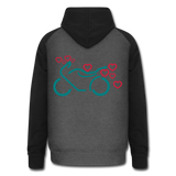 Sudadera con capucha de béisbol unisex"Motorcycle with Hearts" - graphite/black