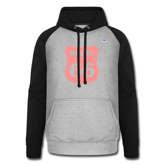 Sudadera con capucha de béisbol unisex"Motorcycle with Hearts" - heather grey/black