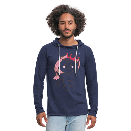 Sudadera ligera unisex con capucha"heart crown" - heather navy