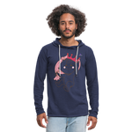 Sudadera ligera unisex con capucha"heart crown" - heather navy