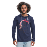 Sudadera ligera unisex con capucha"heart crown" - heather navy