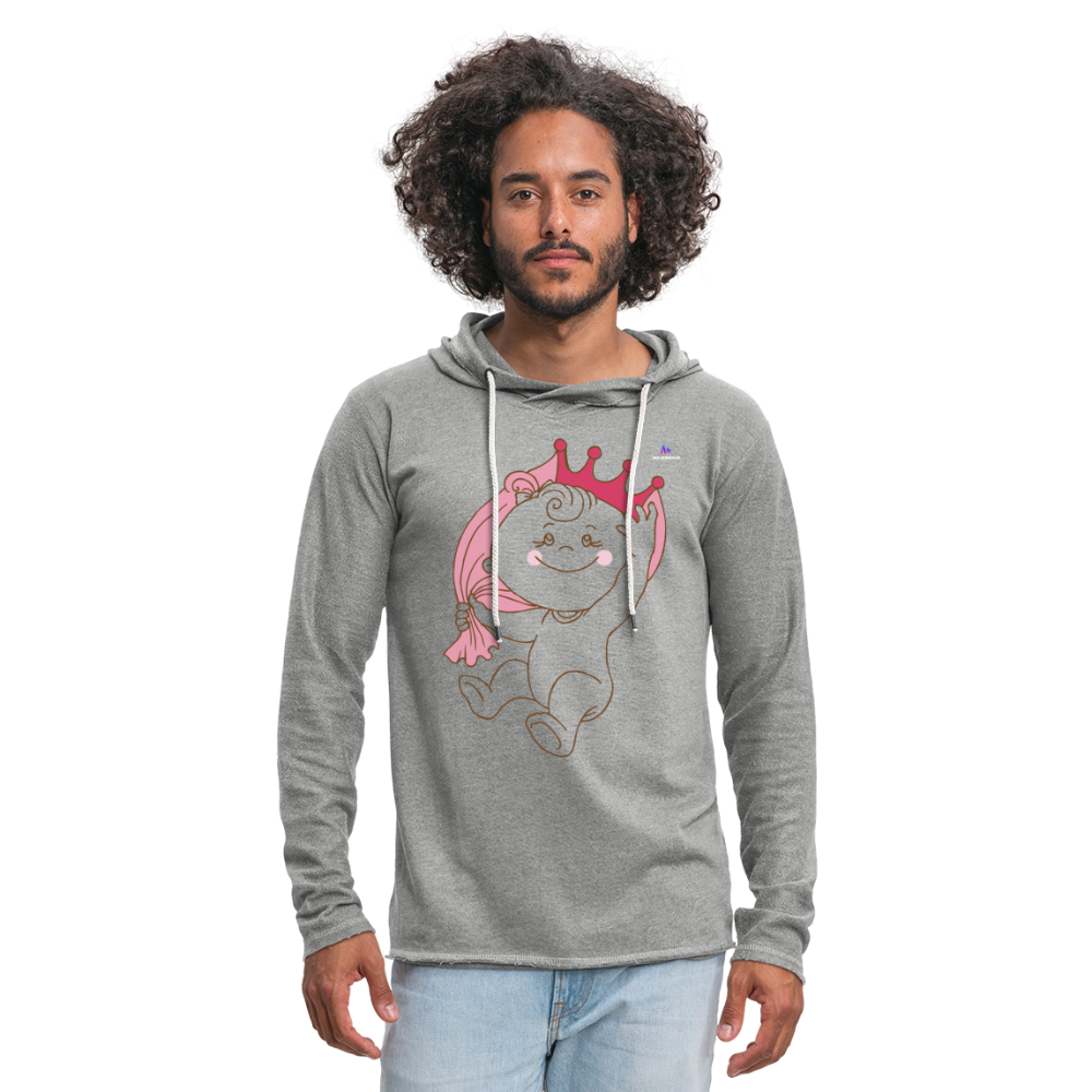 Sudadera ligera unisex con capucha"heart crown" - heather grey