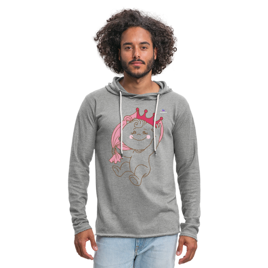 Sudadera ligera unisex con capucha"heart crown" - heather grey