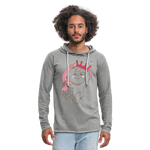 Sudadera ligera unisex con capucha"heart crown" - heather grey