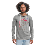 Sudadera ligera unisex con capucha"heart crown" - heather grey