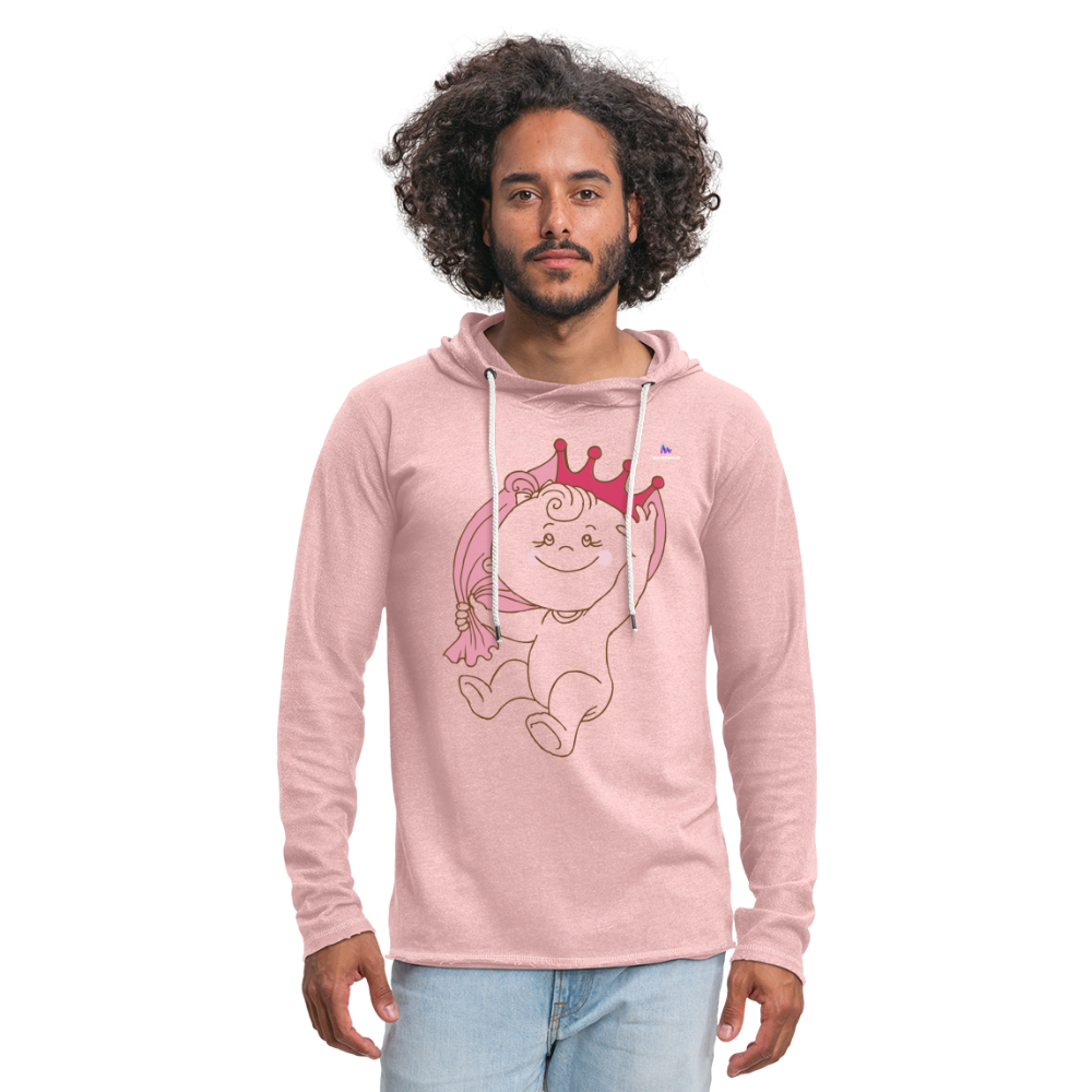 Sudadera ligera unisex con capucha"heart crown" - cream heather pink