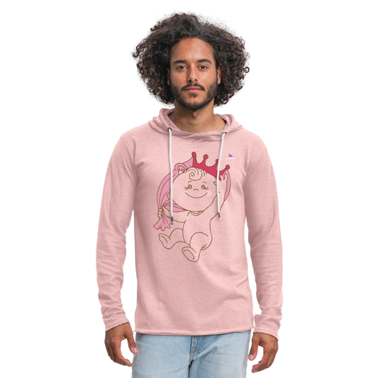 Sudadera ligera unisex con capucha"heart crown" - cream heather pink