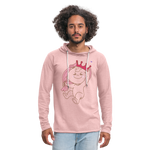 Sudadera ligera unisex con capucha"heart crown" - cream heather pink