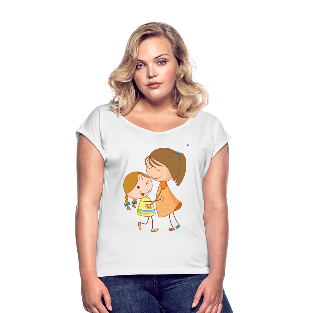 Camiseta con manga enrollada"Children" - white