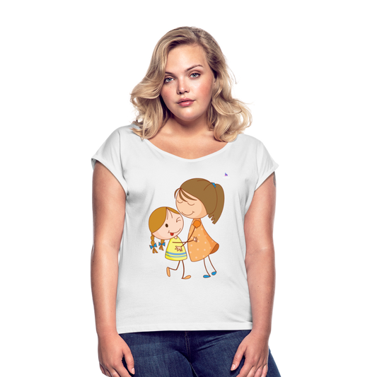 Camiseta con manga enrollada"Children" - white