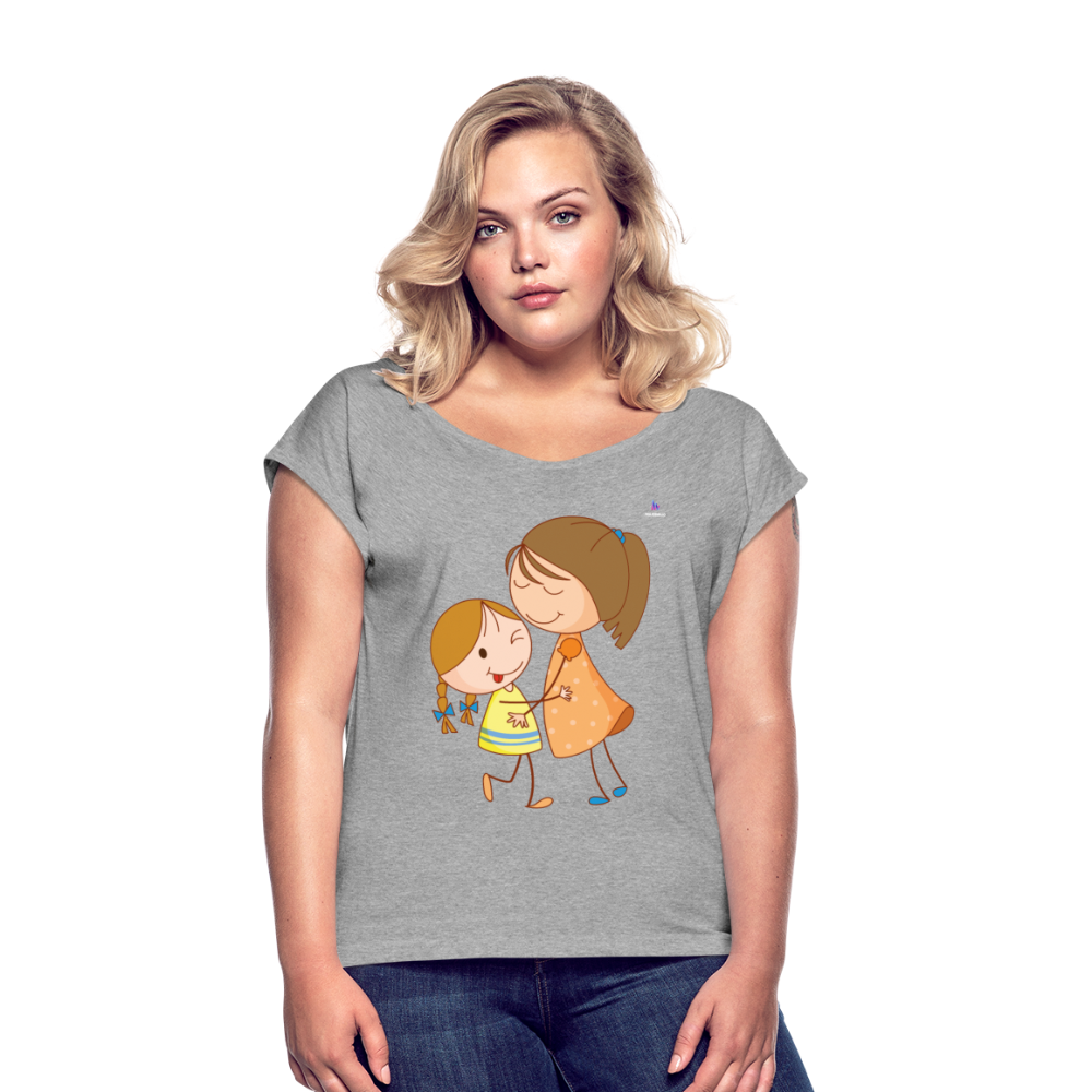 Camiseta con manga enrollada"Children" - heather grey