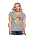 Camiseta con manga enrollada"Children" - heather grey