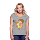 Camiseta con manga enrollada"Children" - heather grey