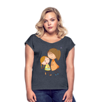 Camiseta con manga enrollada"Children" - heather navy