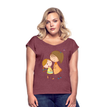 Camiseta con manga enrollada"Children" - heather burgundy