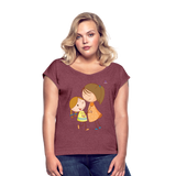 Camiseta con manga enrollada"Children" - heather burgundy