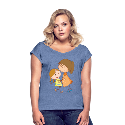 Camiseta con manga enrollada"Children" - heather denim