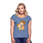 Camiseta con manga enrollada"Children" - heather denim